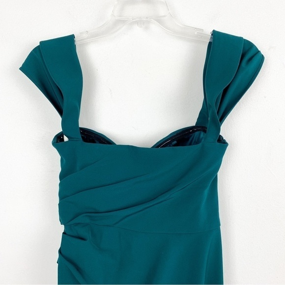 Galina Signature Gem/Dark Green Off the Shoulder Bridesmaid Dress Sz 4 - Picture 10 of 14